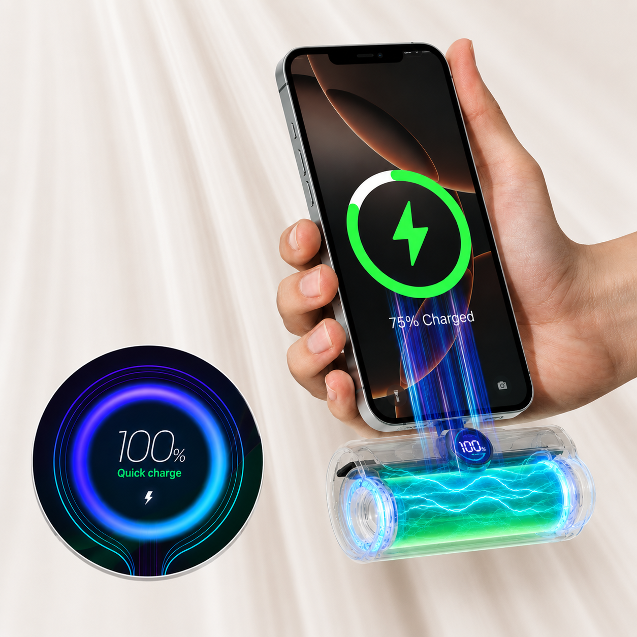 5000mAh Mini Power Bank with LED Display