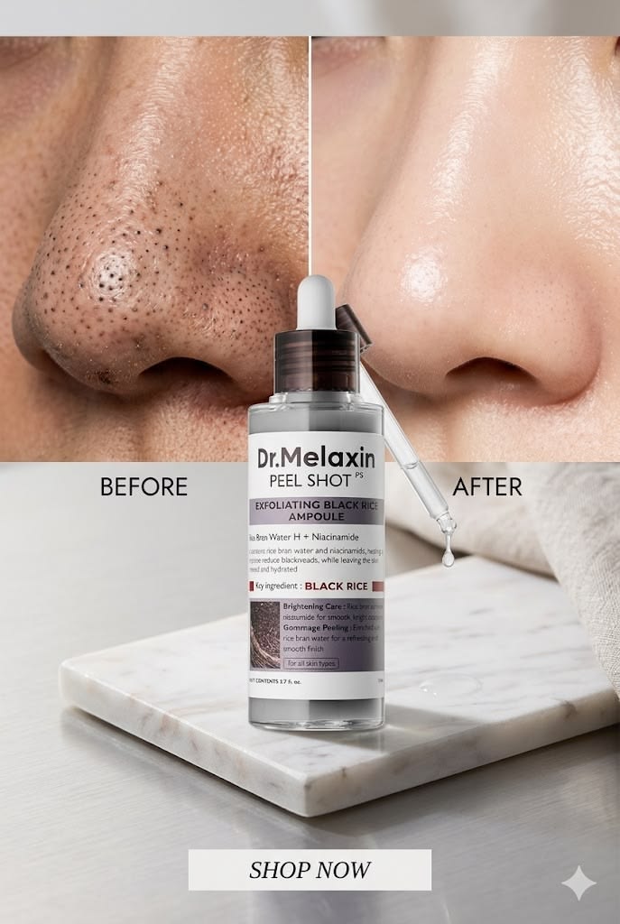 Dr. Melaxin – Peel Shot Exfoliating Black Rice Ampoule