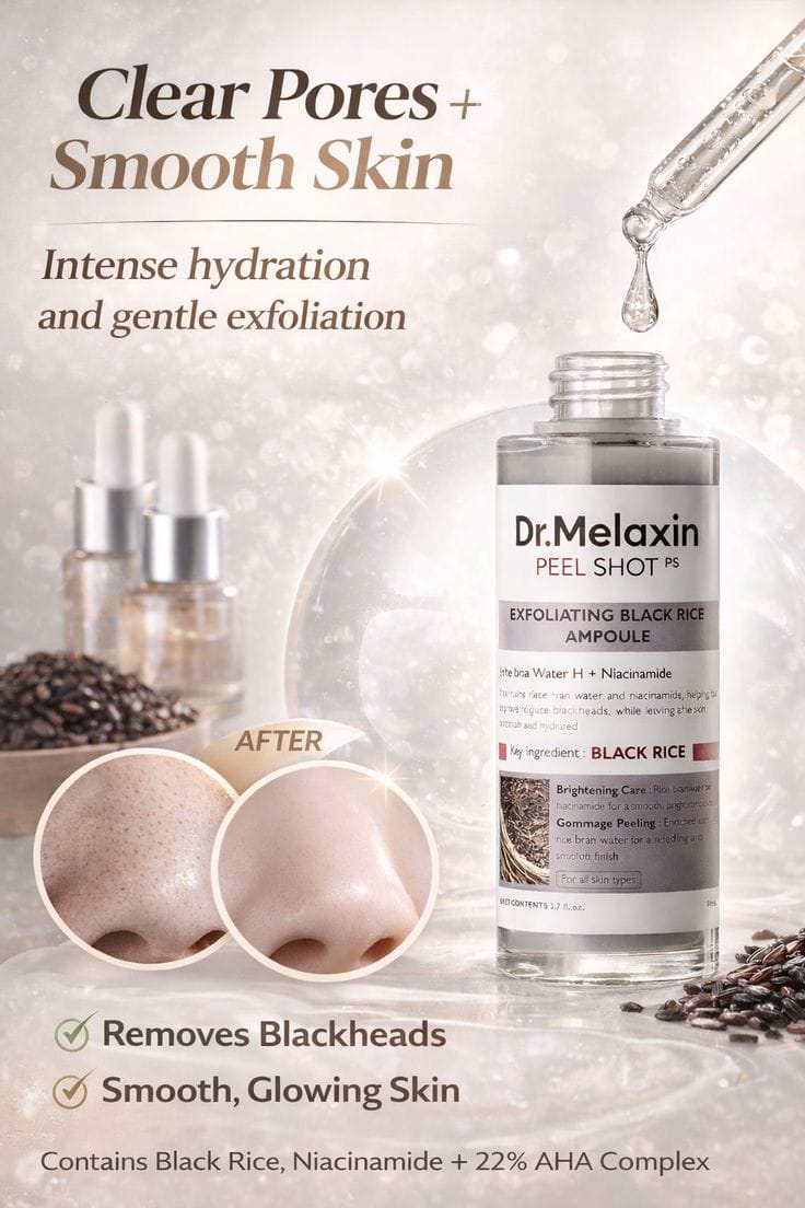 Dr. Melaxin – Peel Shot Exfoliating Black Rice Ampoule