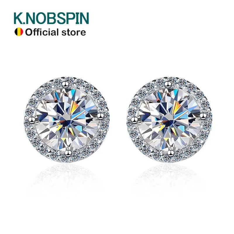 D Color Moissanite 925 Sterling Silver Earrings
