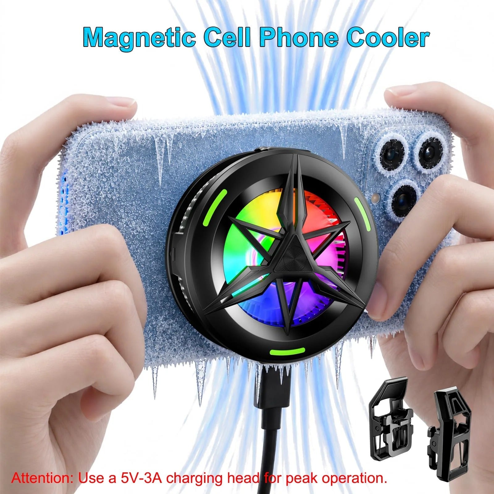 Magnetic RGB Phone Cooler – Gaming Cooling Fan