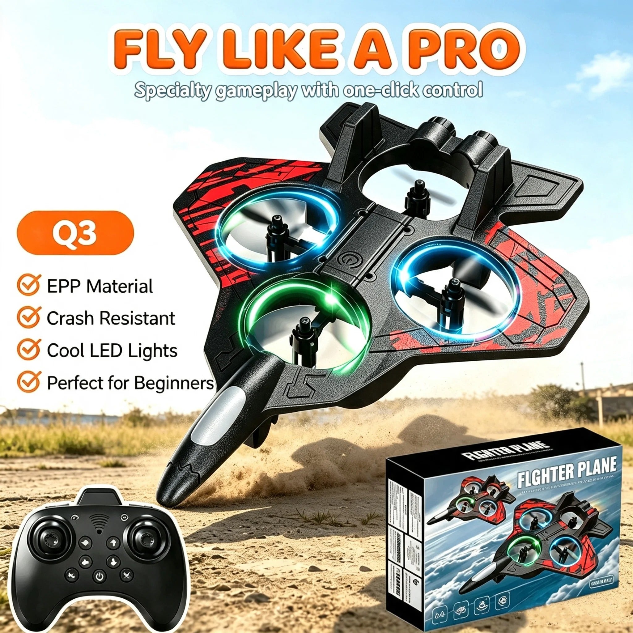 TAK TAK RC Fighter Jet Drone Toy