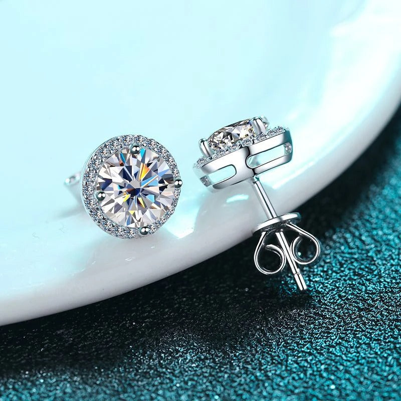 D Color Moissanite 925 Sterling Silver Earrings