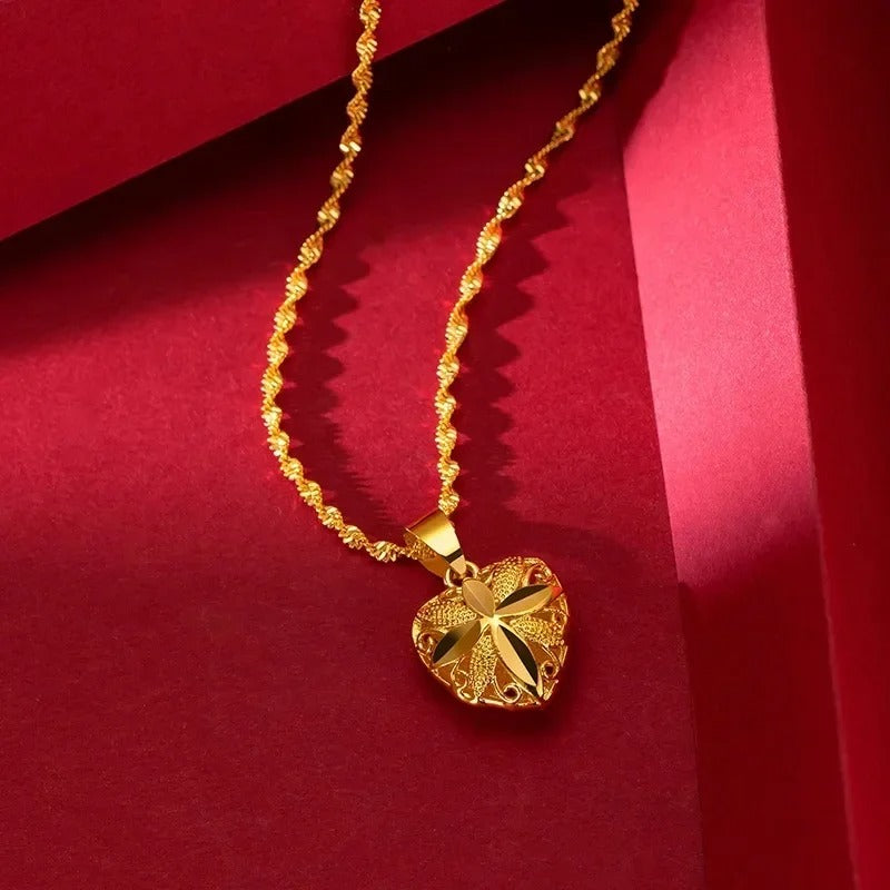Gold Heart Necklace for Women