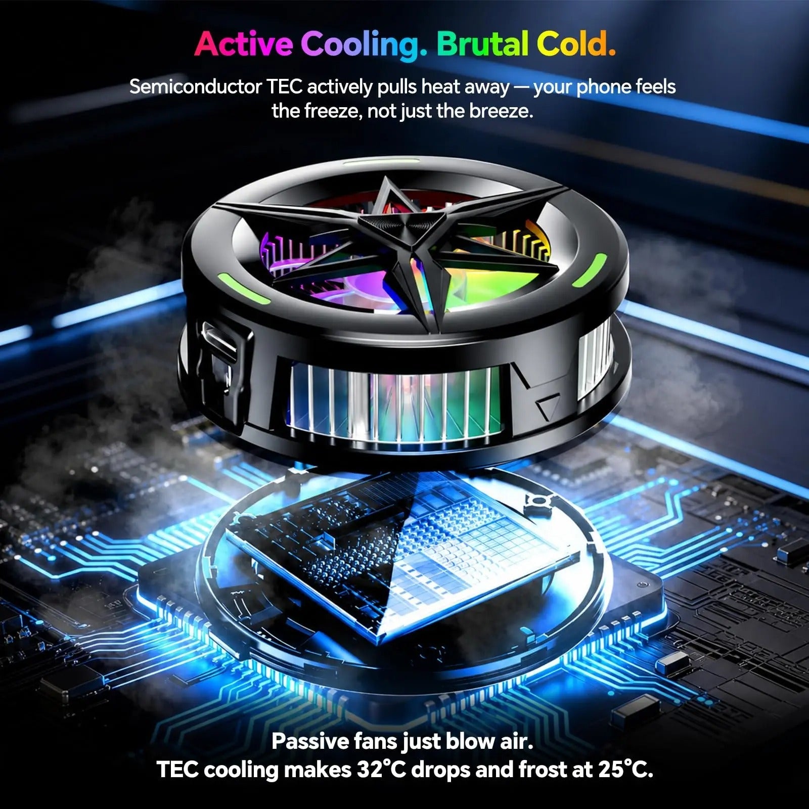 Magnetic RGB Phone Cooler – Gaming Cooling Fan