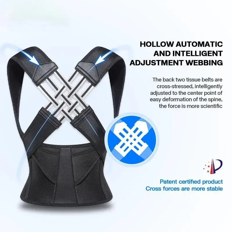Adjustable Back Posture Brace – Breathable Spine & Shoulder Support Belt