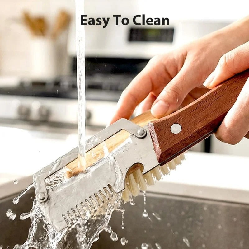 3-in-1 Multifunctional Vegetable Peeler with Stainless Steel Blade & Wooden Handle