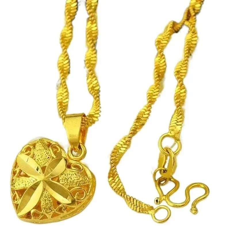 Gold Heart Necklace for Women