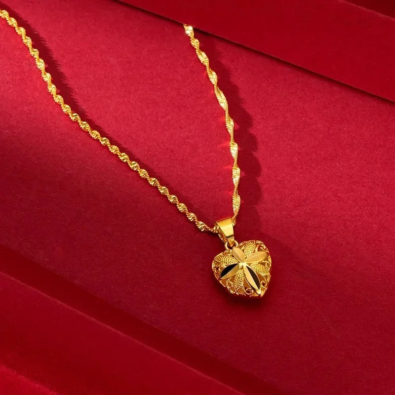 Gold Heart Necklace for Women