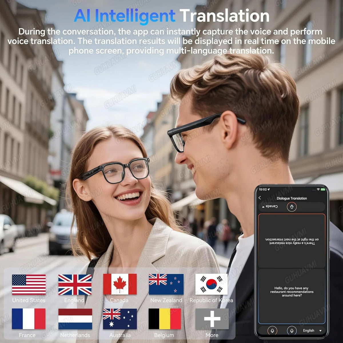AIMB G2 AI Camera Glasses – 8MP, 1080P Video, Bluetooth & Voice Assistant