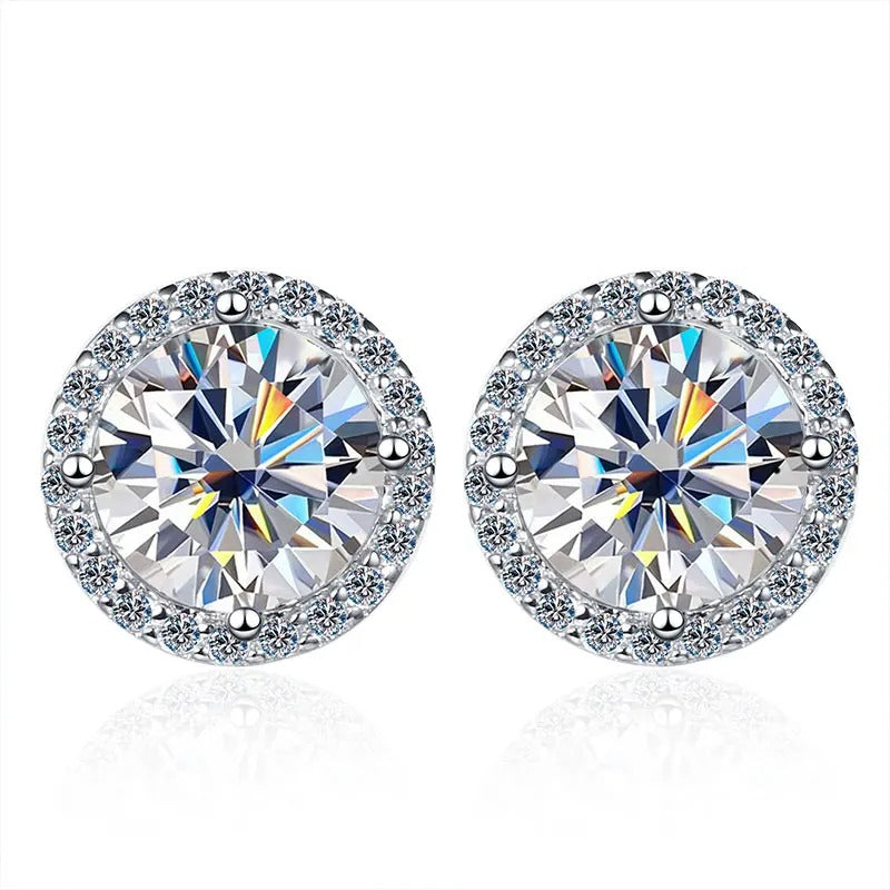 D Color Moissanite 925 Sterling Silver Earrings