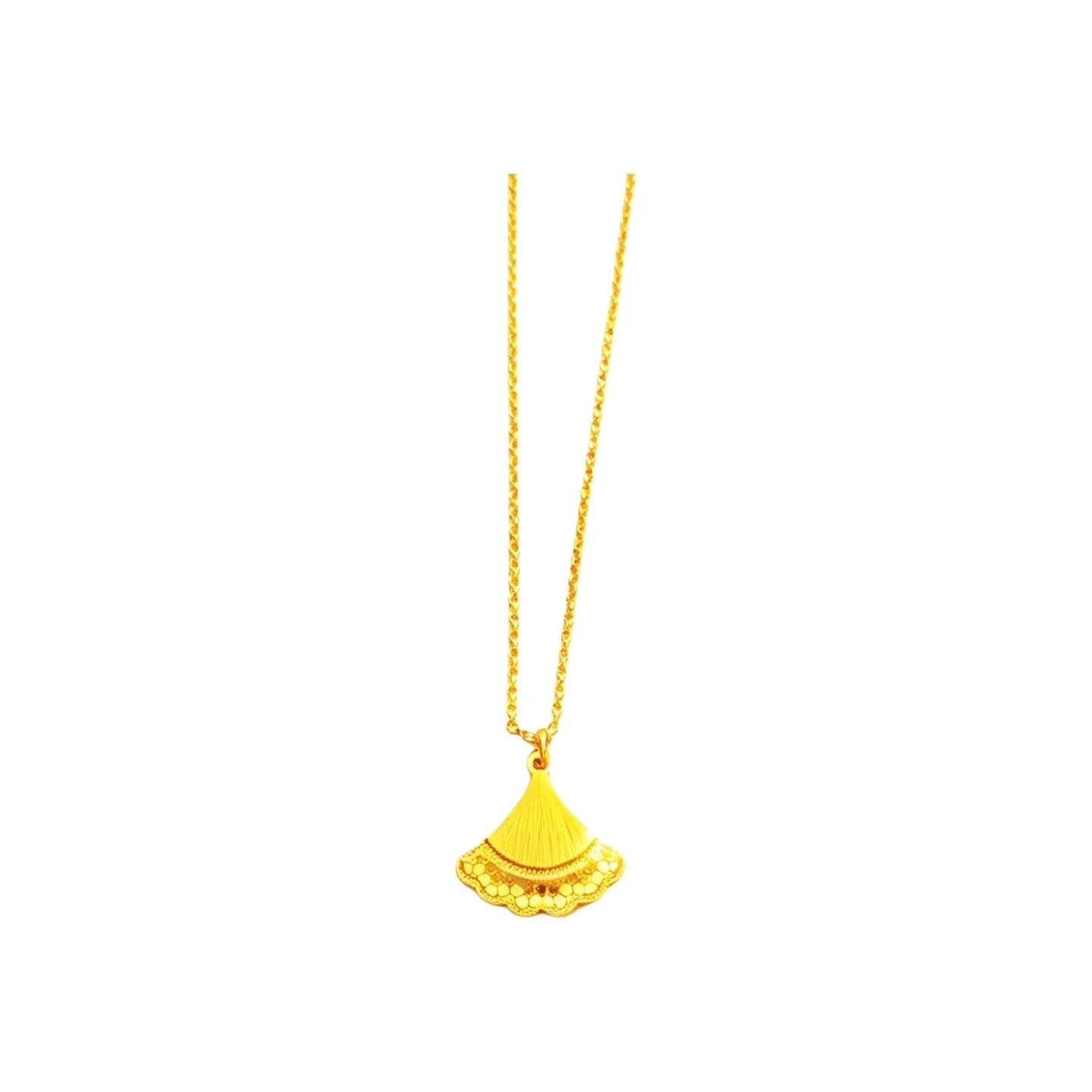 Gold plated fan necklace