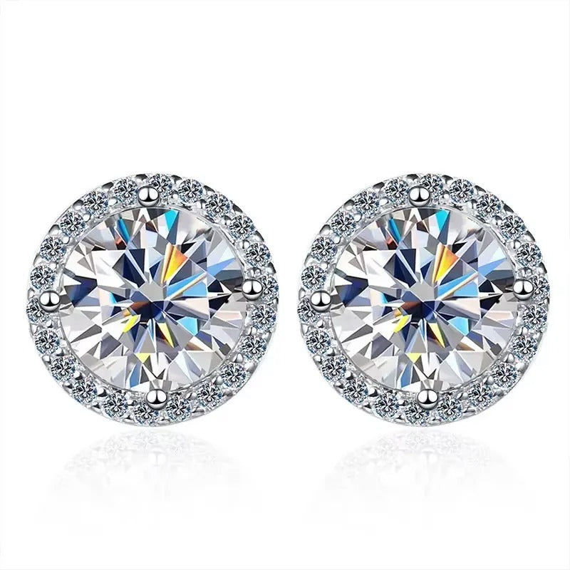 D Color Moissanite 925 Sterling Silver Earrings
