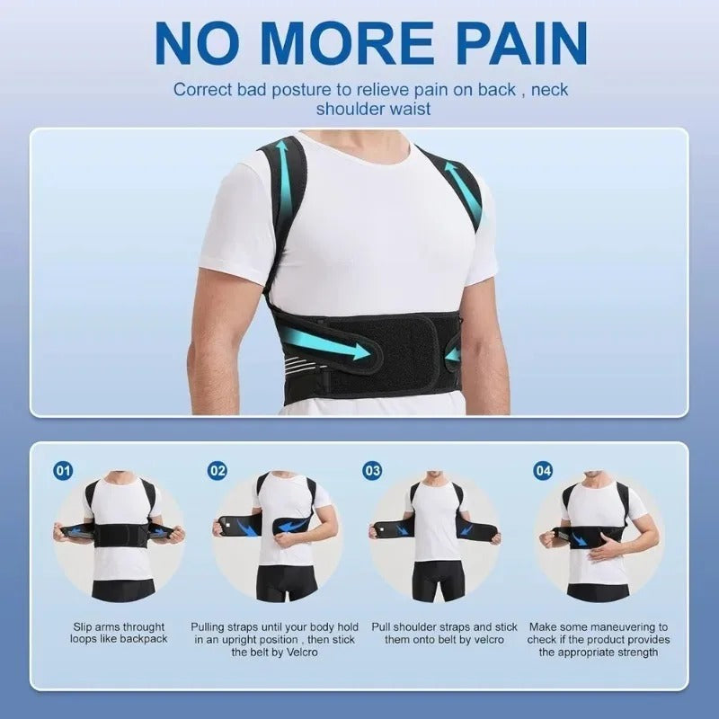 Adjustable Back Posture Brace – Breathable Spine & Shoulder Support Belt