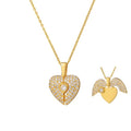 Elegant gold open close heart necklace