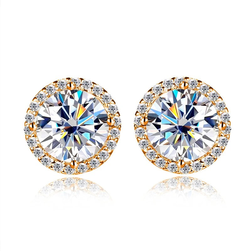 D Color Moissanite 925 Sterling Silver Earrings