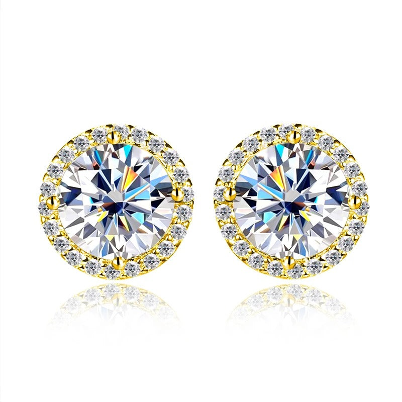D Color Moissanite 925 Sterling Silver Earrings