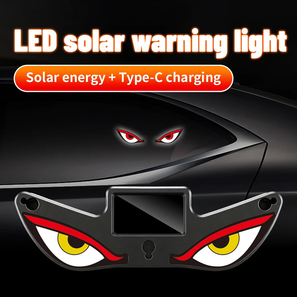 Solar Devil Eyes LED Car Window Light – Animated Car Decoration