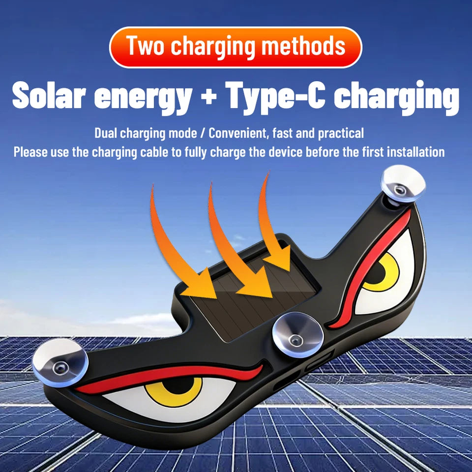 Solar Devil Eyes LED Car Window Light – Animated Car Decoration