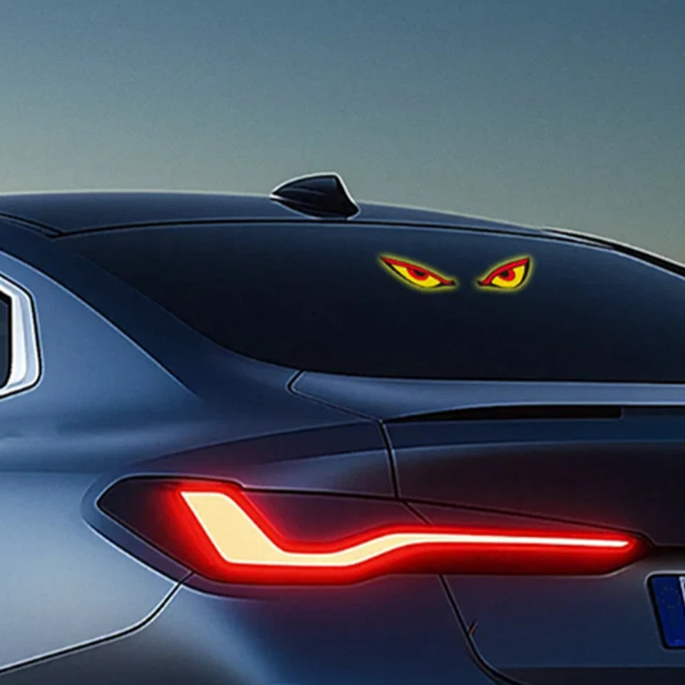 Solar Devil Eyes LED Car Window Light – Animated Car Decoration